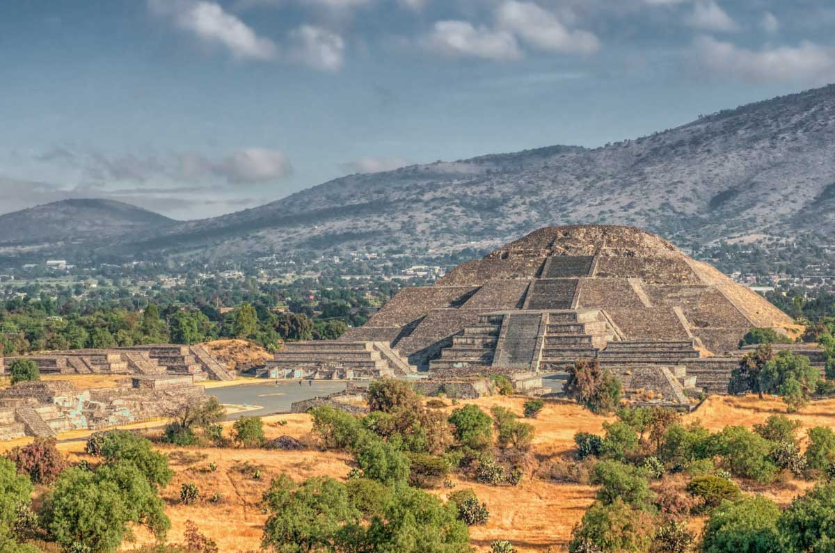 View of the Temple of the Sun at Teotihuacan, Mexico
