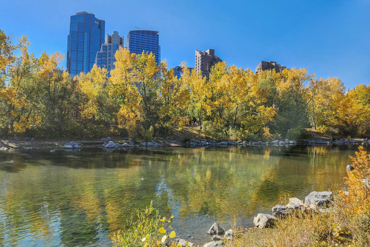 View of the river valley in Calgary in Fall