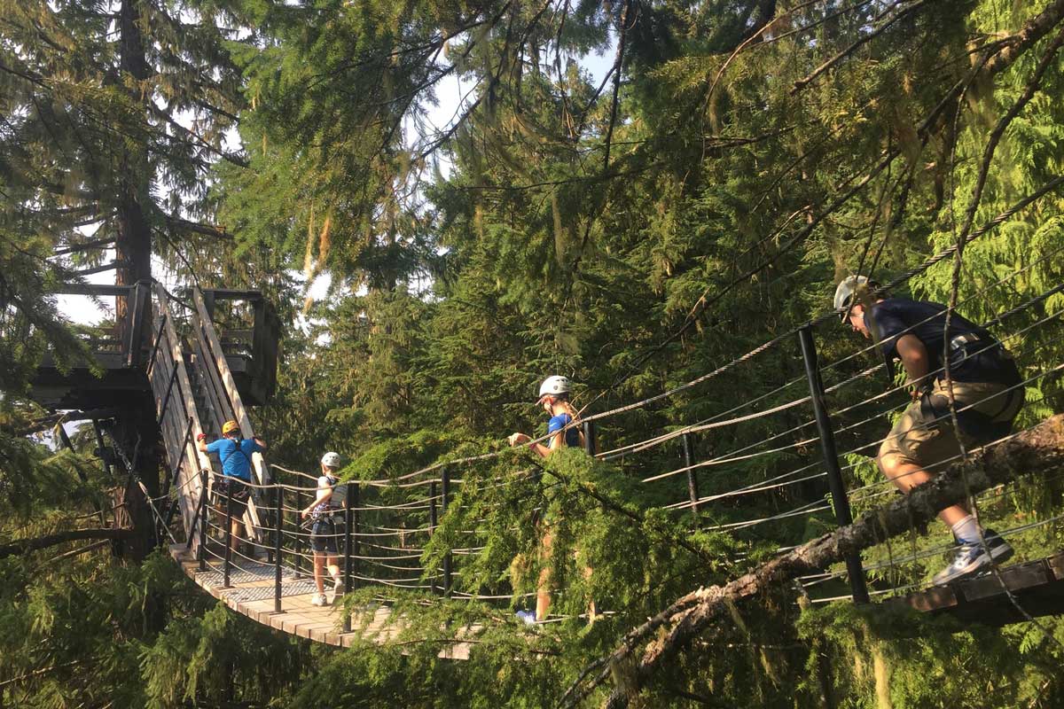 Suspension bridges and stairway at Photo credit: Ziptrek Ecotours in Whistler, Canada
