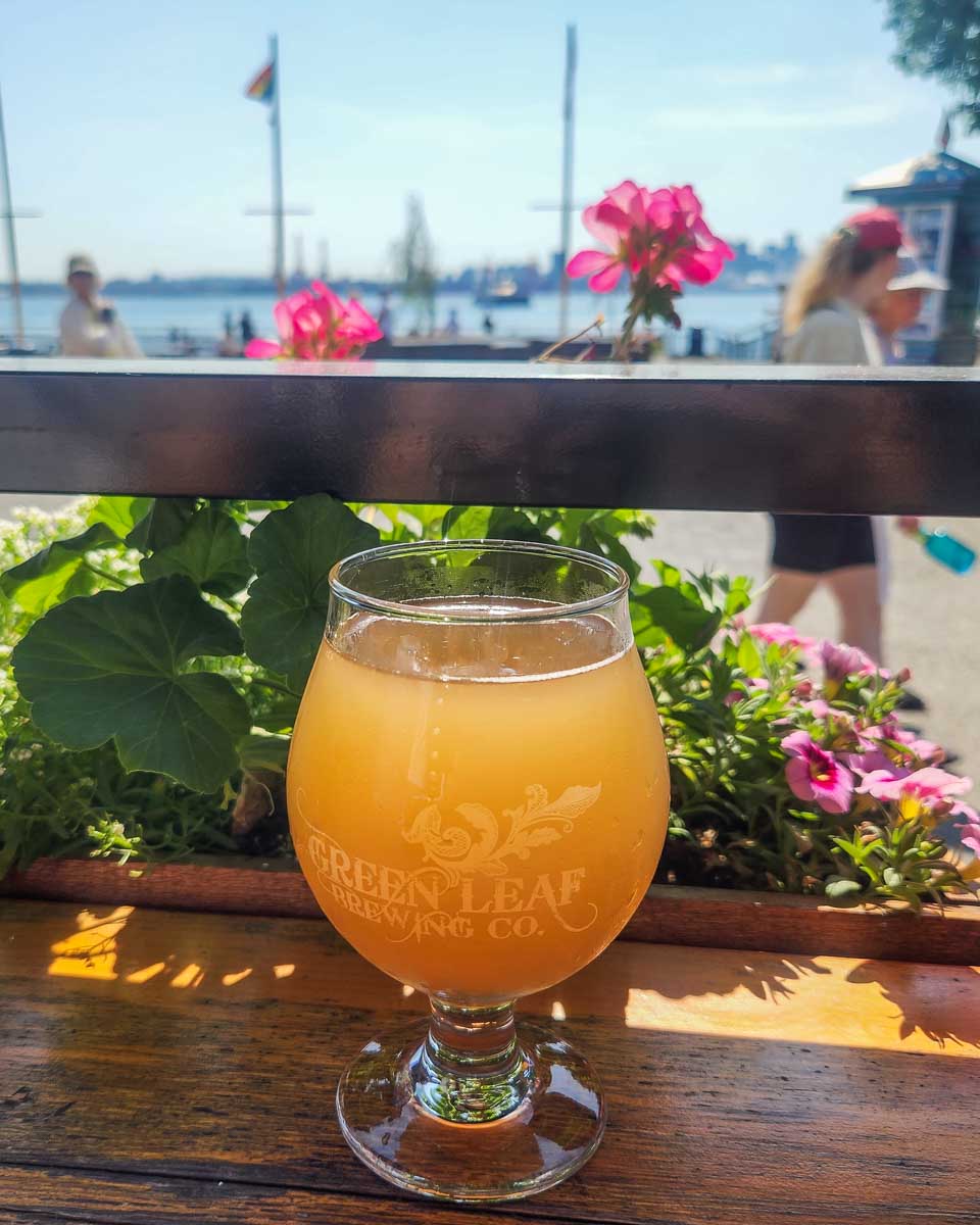 A beer from Green Leaf Brewing Company in Lonsdale Quay