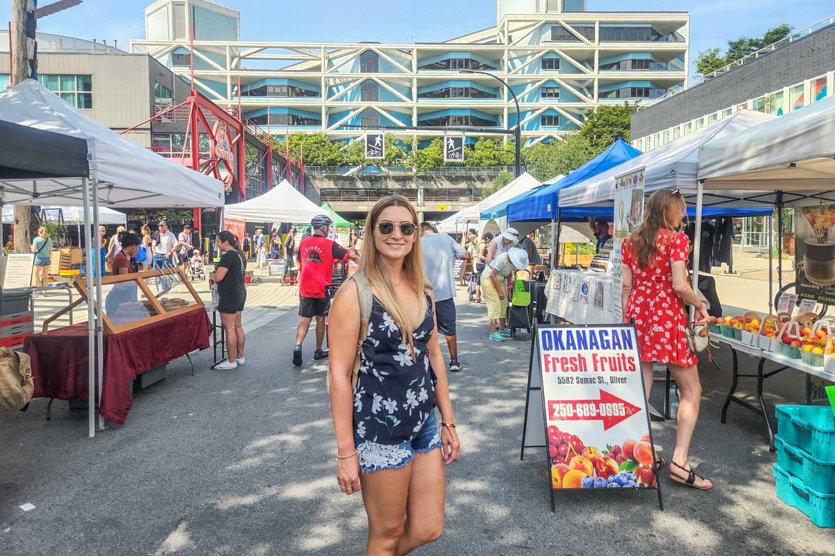 Bailey at the Saturday Summer Farmers Market at Lonsdale Quay
