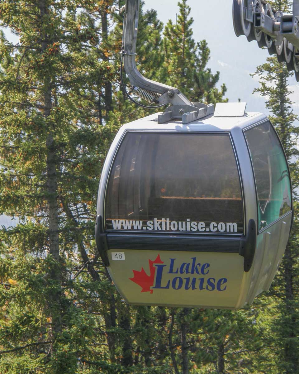 Close up of Lake Louise Gondola car during summer