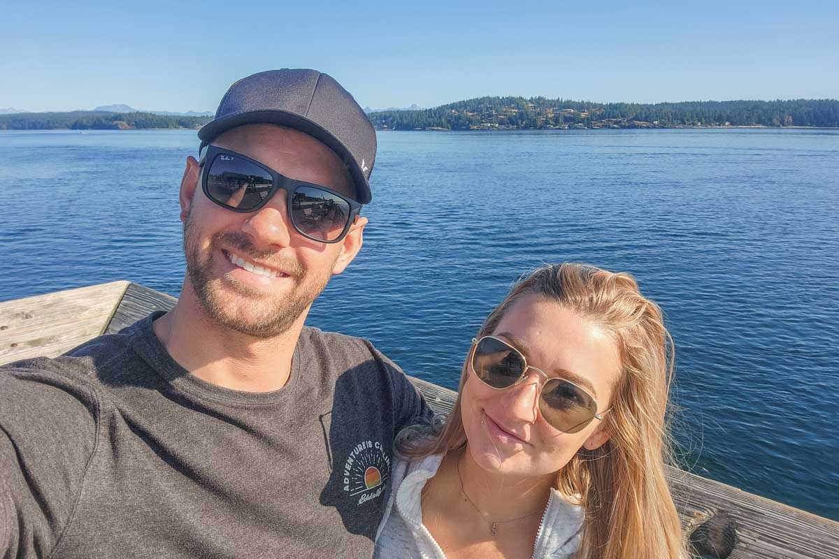 Daniel and Bailey take a selfie in Campbell River, BC