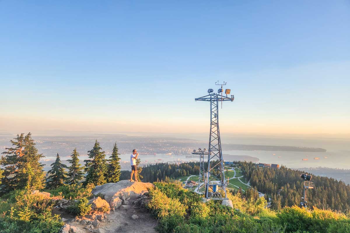 Daniel at the top of the Peak Chairlift on Grouse Mountain, Vancouver