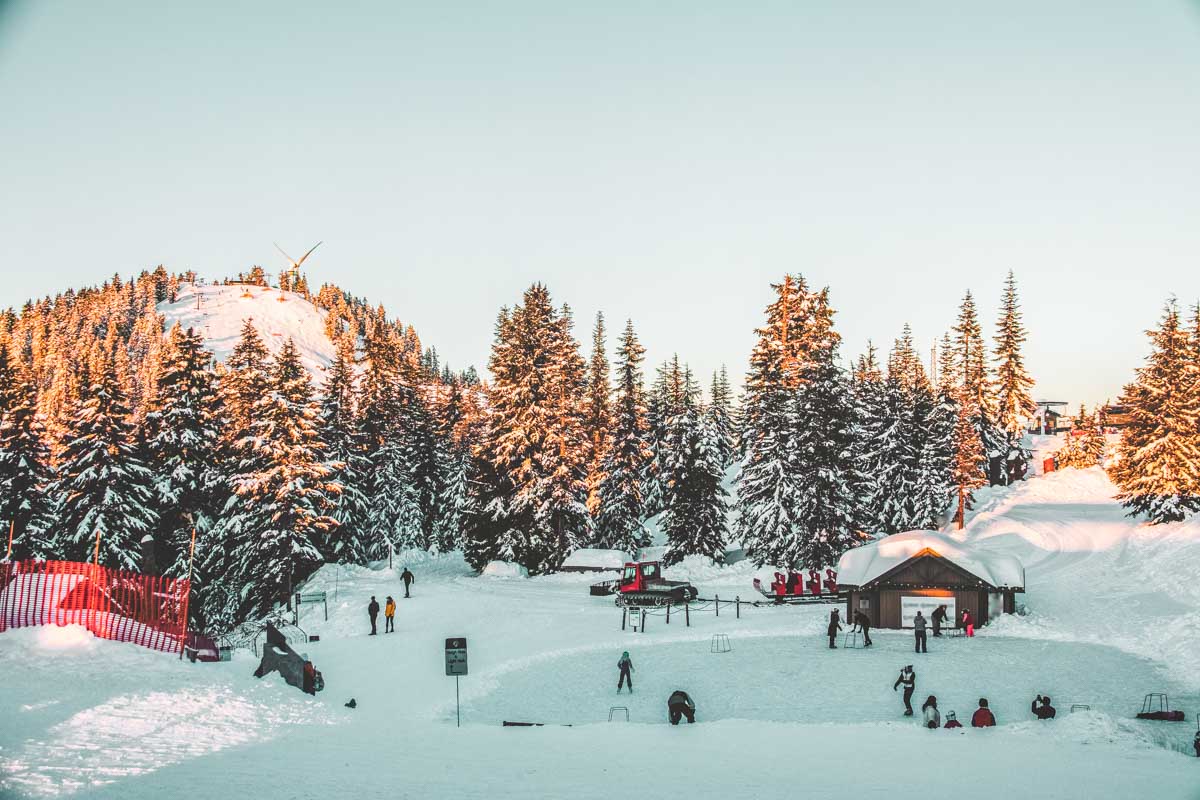 Ice skating on Grouse Mountain, Vancouver