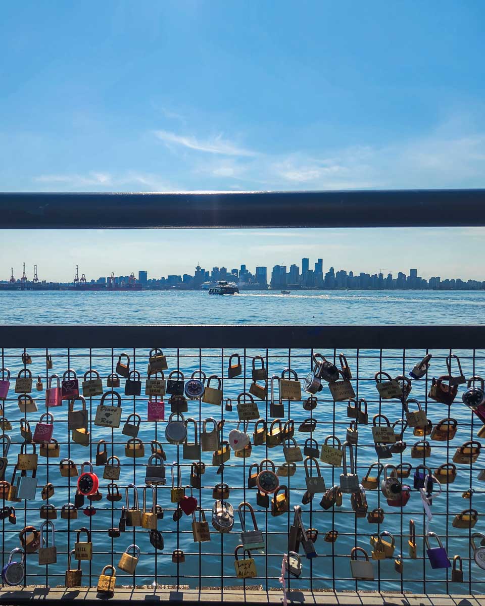 Love Lock Fence in Lonsdale Quay, Vancouver