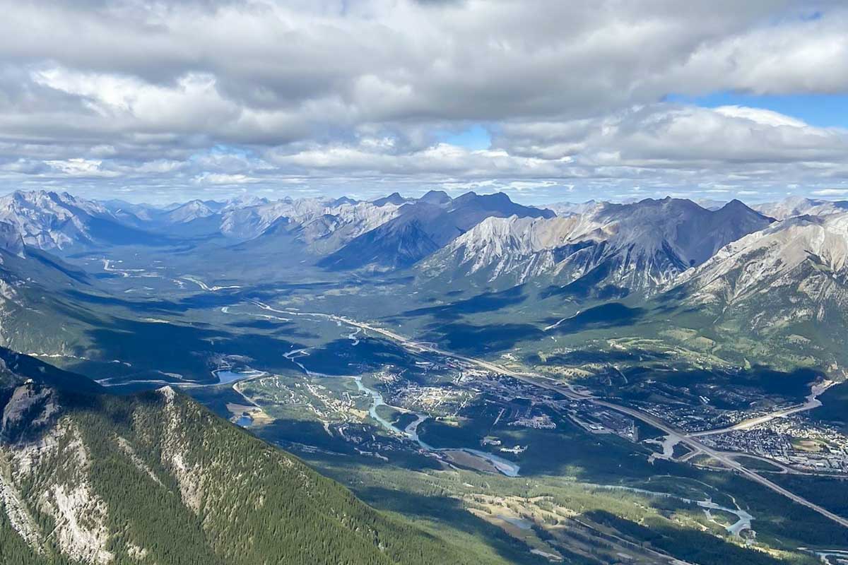 The view from Hope Peak aka Middle Sister on the Three Sisters in the Kananaskis, Alberta