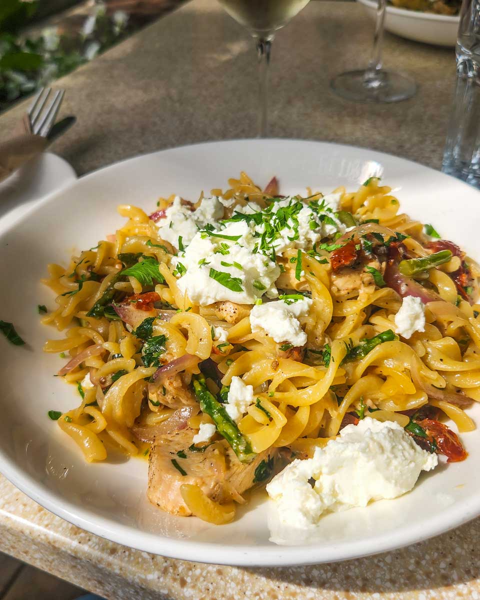 Pasta from Arms Reach Bistro in Deep cove
