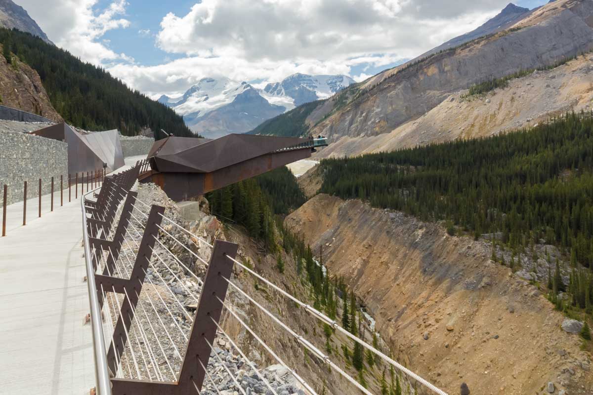 Pathway from the parking lot to the Columbia Icefield Skywalk in Banff National Park