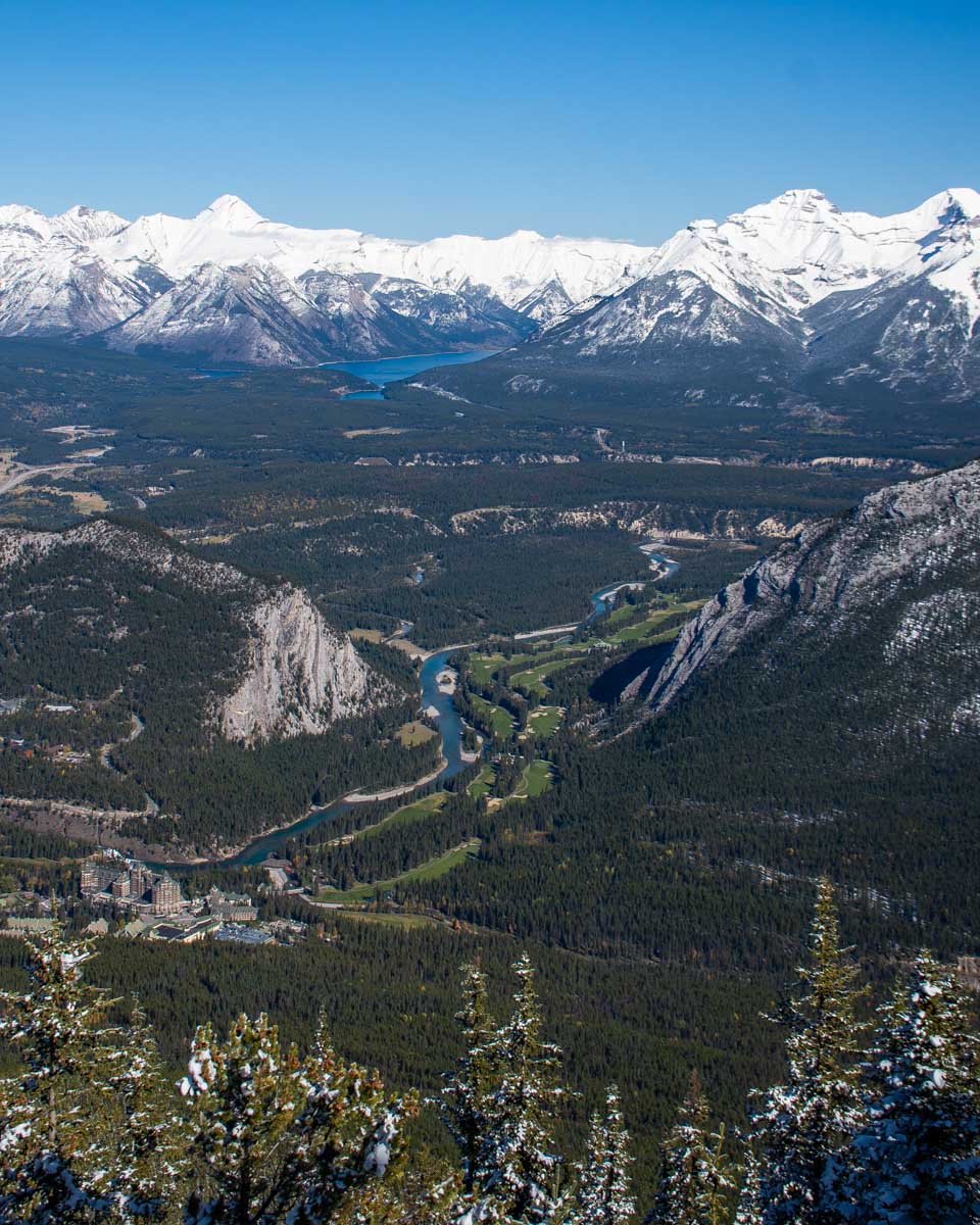 Scenic view of Banff National Park as seen from the Banff Gondola
