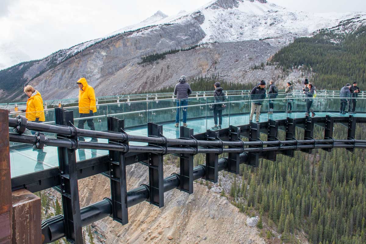 The walkway and suports on the Columbia Icefield Skywalk in Banff National Park