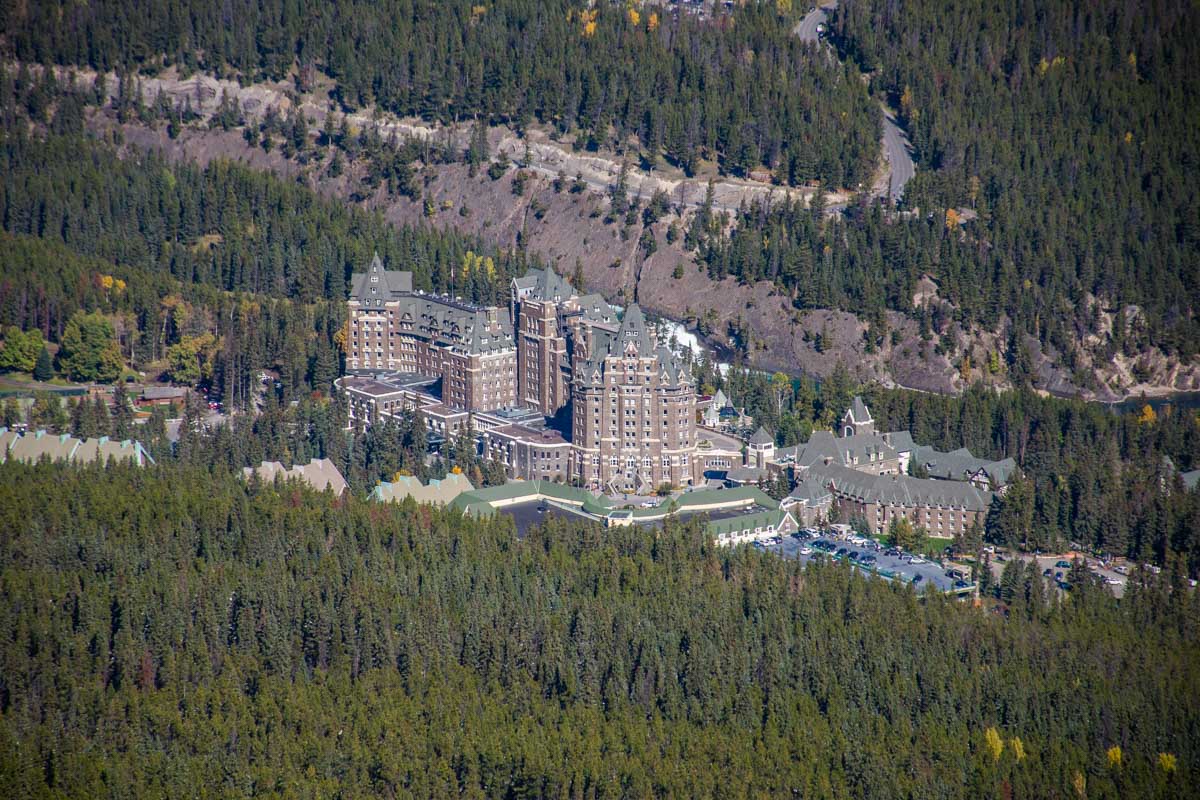 View of the Fairmont Banff Springs from the Gondola