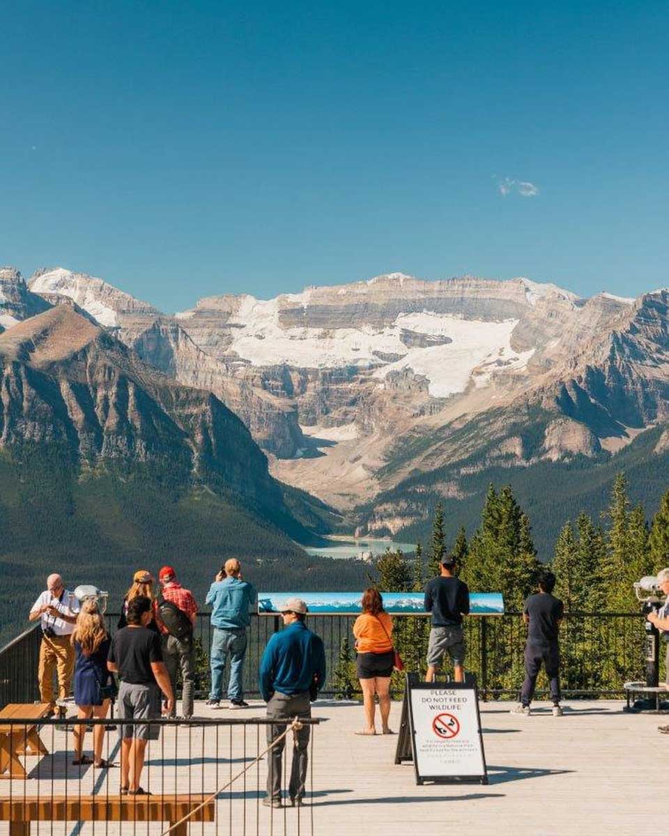 Viewpoint at the top of the Lake Louise Gondola