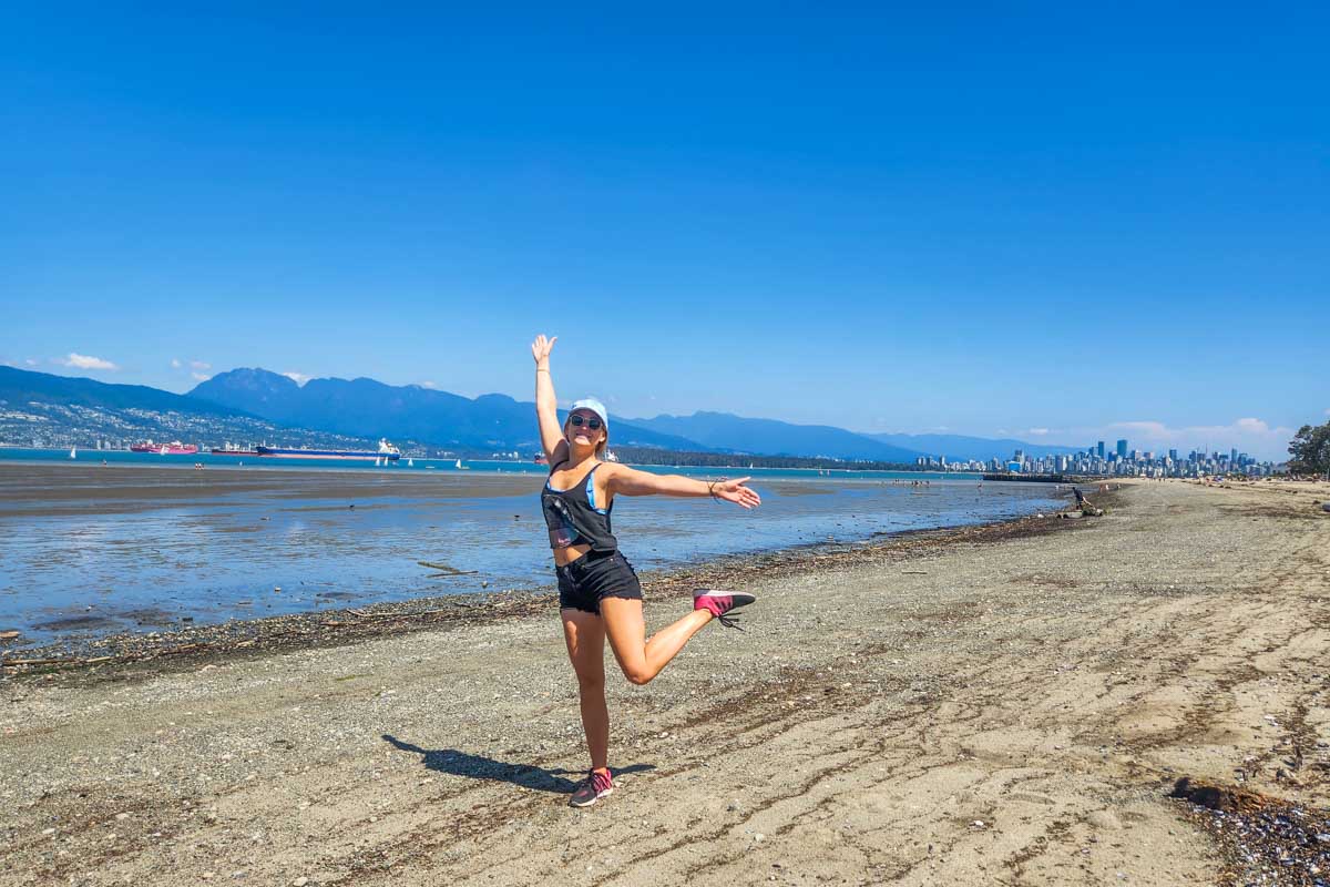 Bailey poses for a photo at Locarno Beach, Vancouver