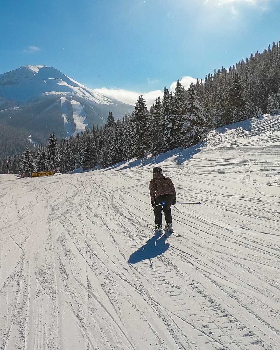 Bailey skis at Fernie Alpine Resort