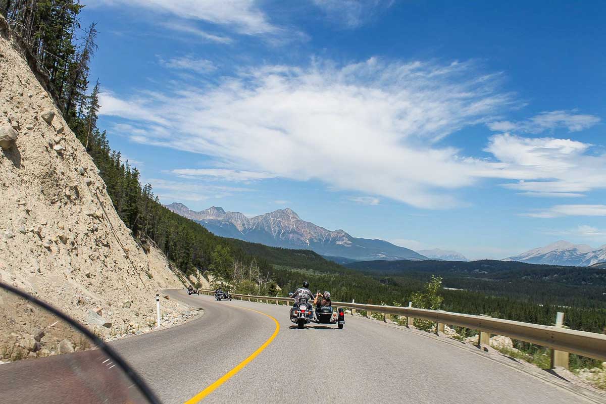 Canadian Rockies Tour by Chauffeured Sidecar from Jasper Jasper Motorcycle Tours