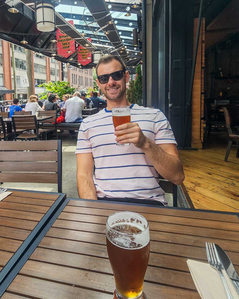 Daniel drinks at Yaletown Brewing Co