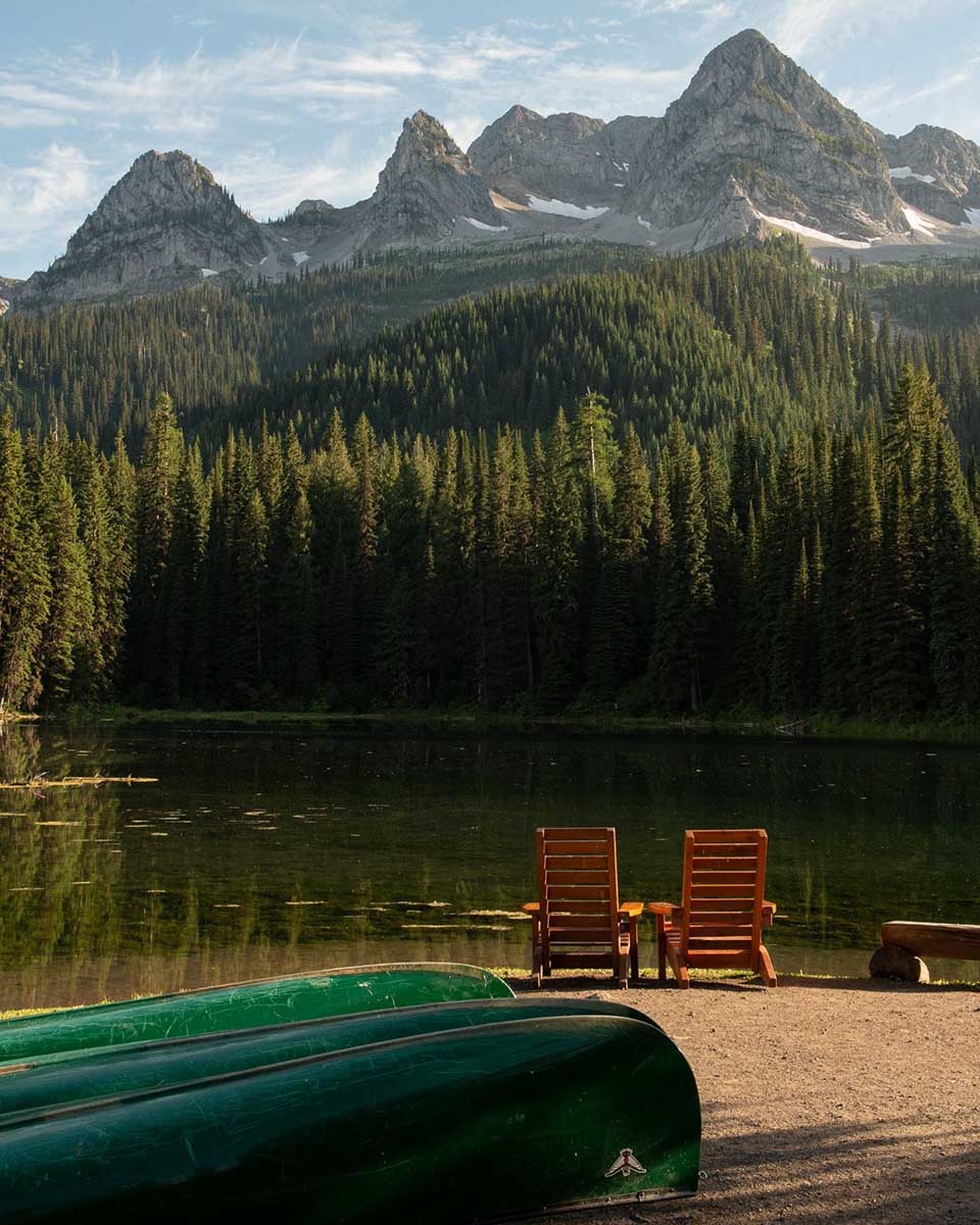 Island Lake as seen from the Island Lake Lodge Fernie, BC