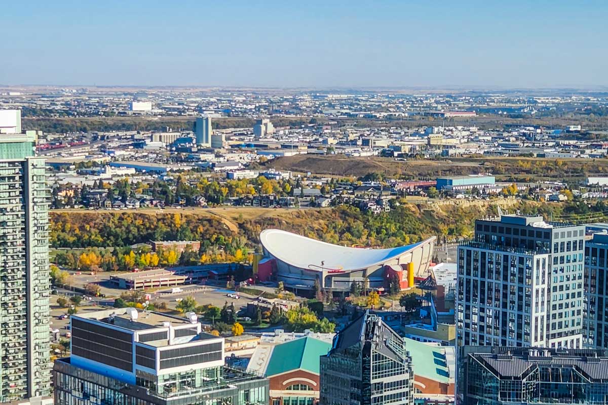 View of Calgary hockey stadium