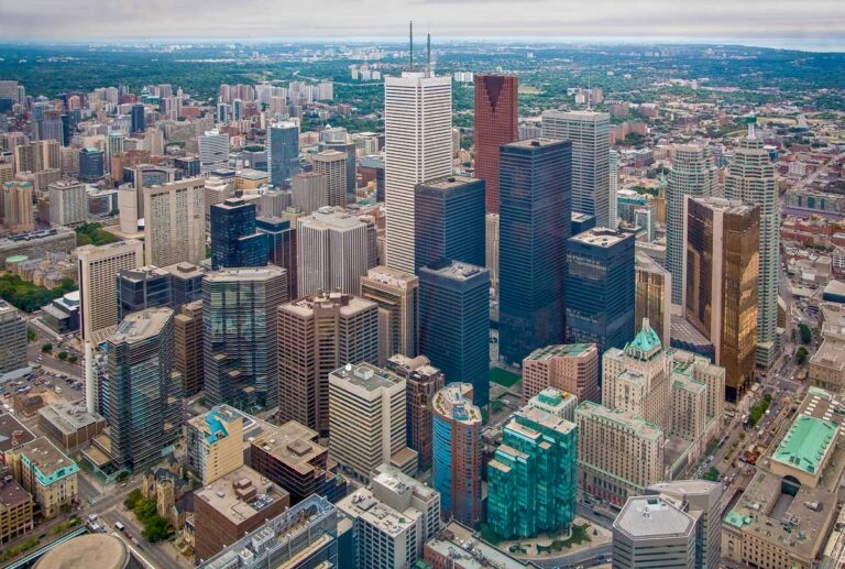 Arial view of Toronto on a scenic flight over the city