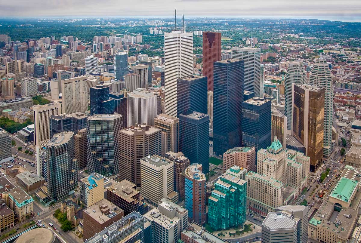 Arial view of Toronto on a scenic flight over the city