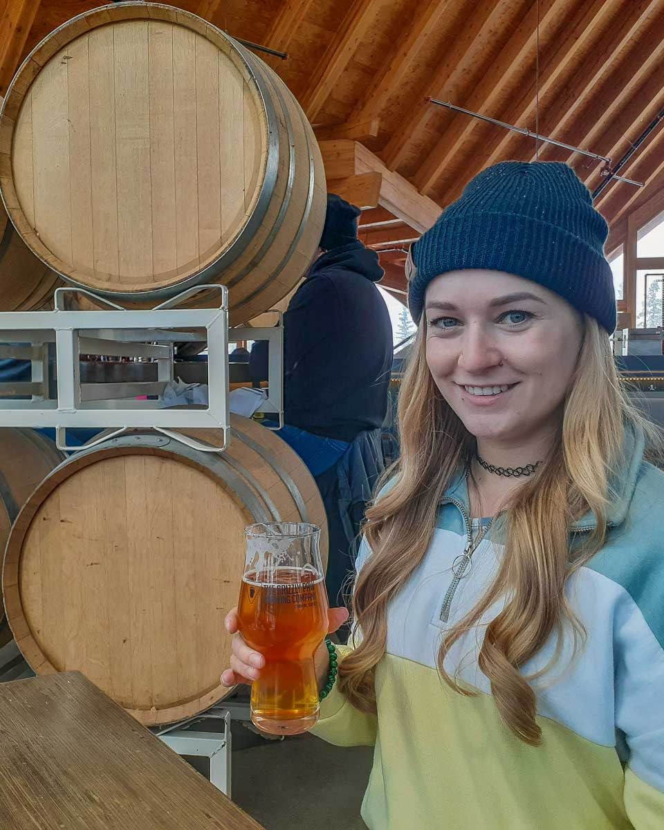 Bailey at The Grizzly Paw brewing in Canmore