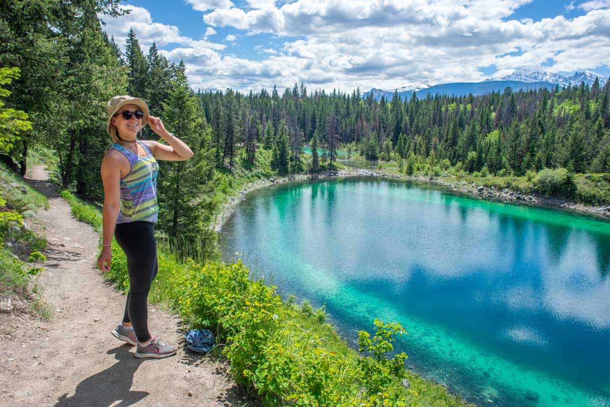 Bailey overlooks the Valley of the 5 Lakes in Jasper National Park