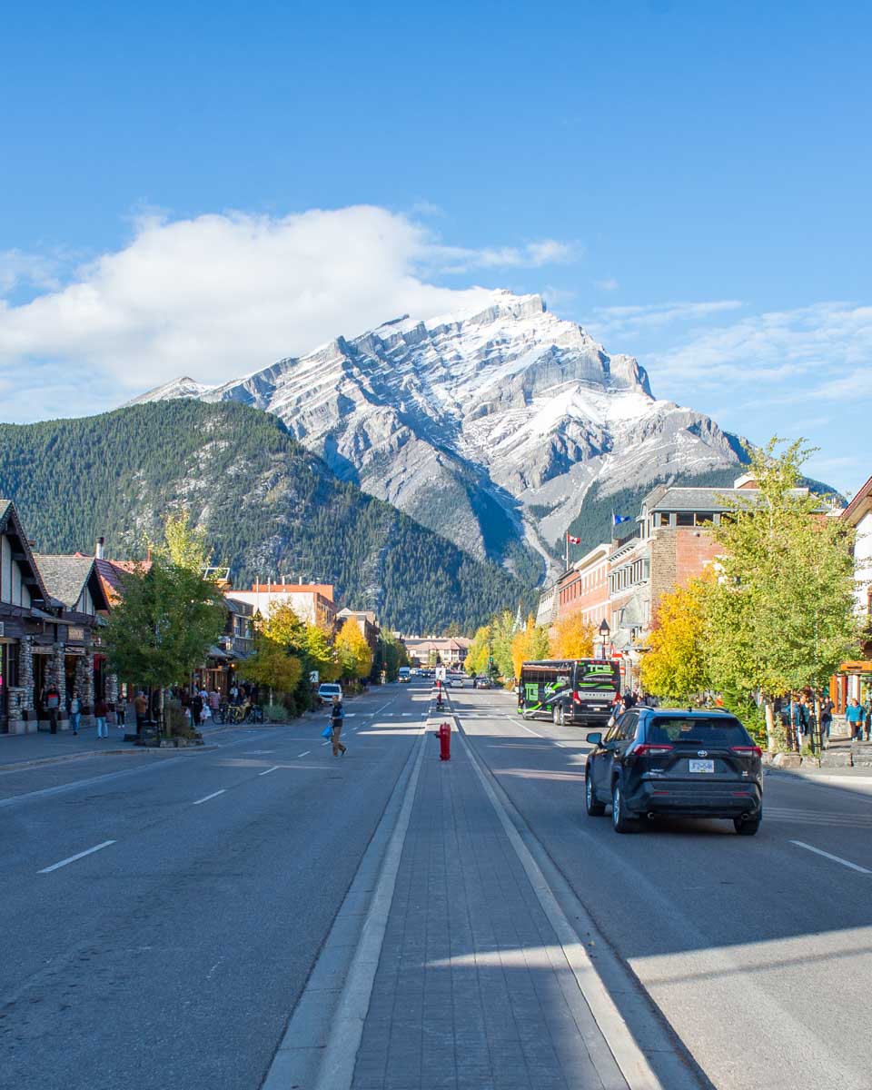 Banff Ave on a summers day