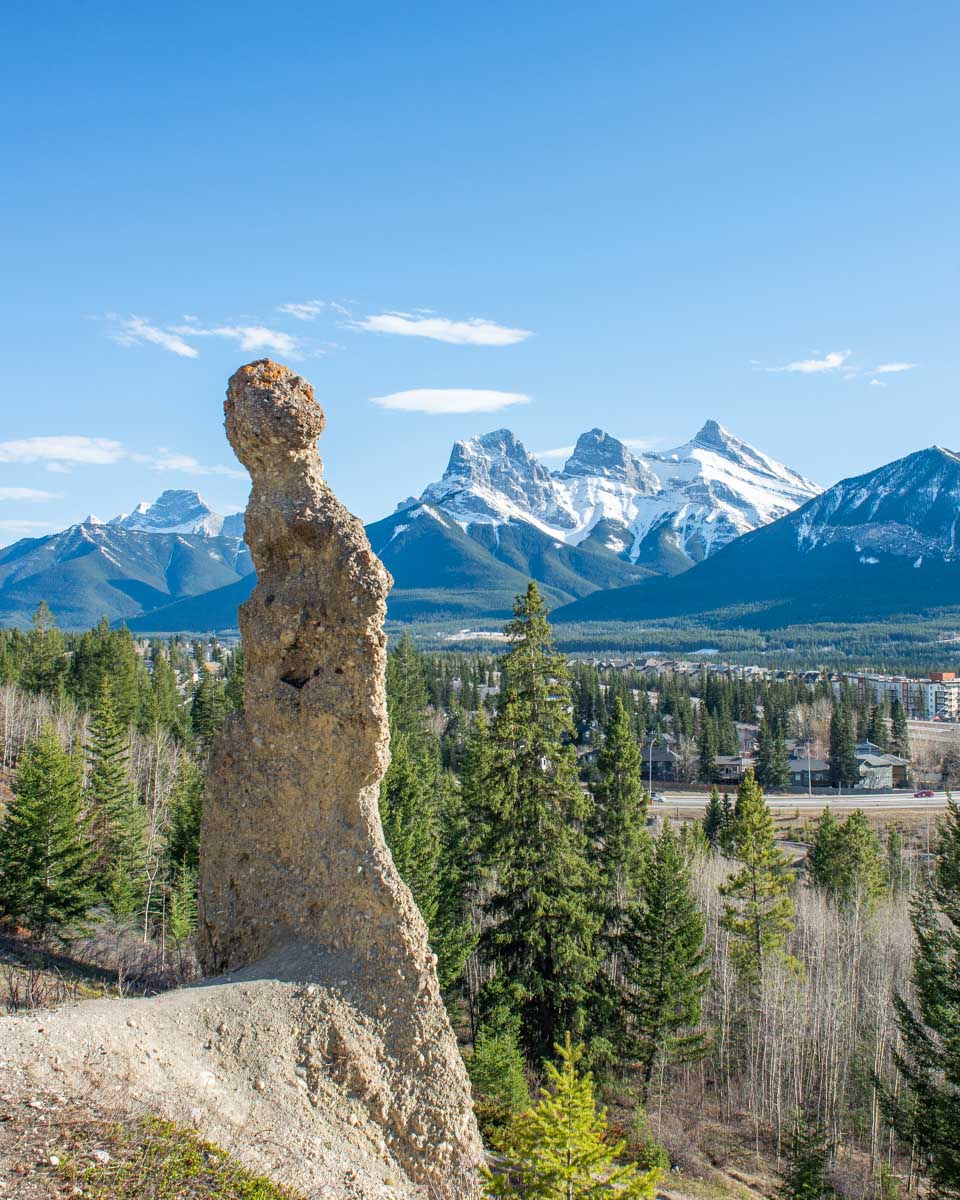 Canmore Hoodoos in summer in Banff