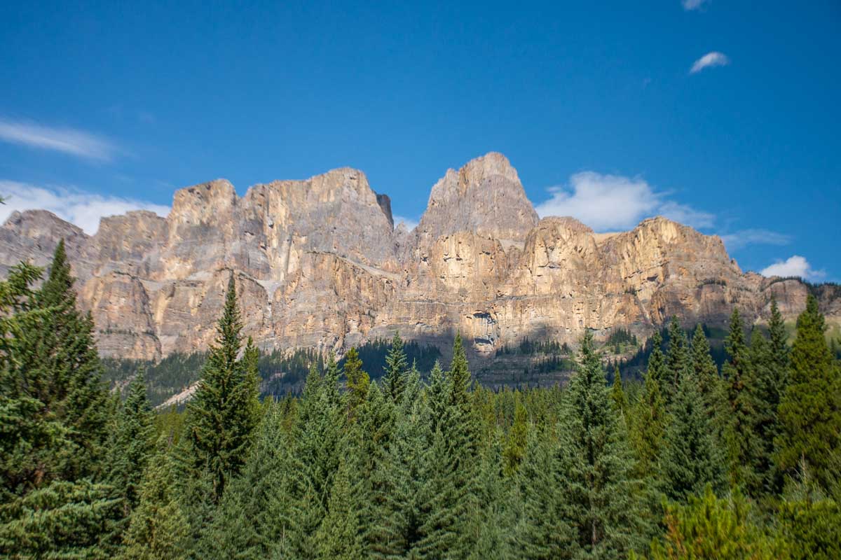 Castle Mountain as seen from the Bow Valley Parkway