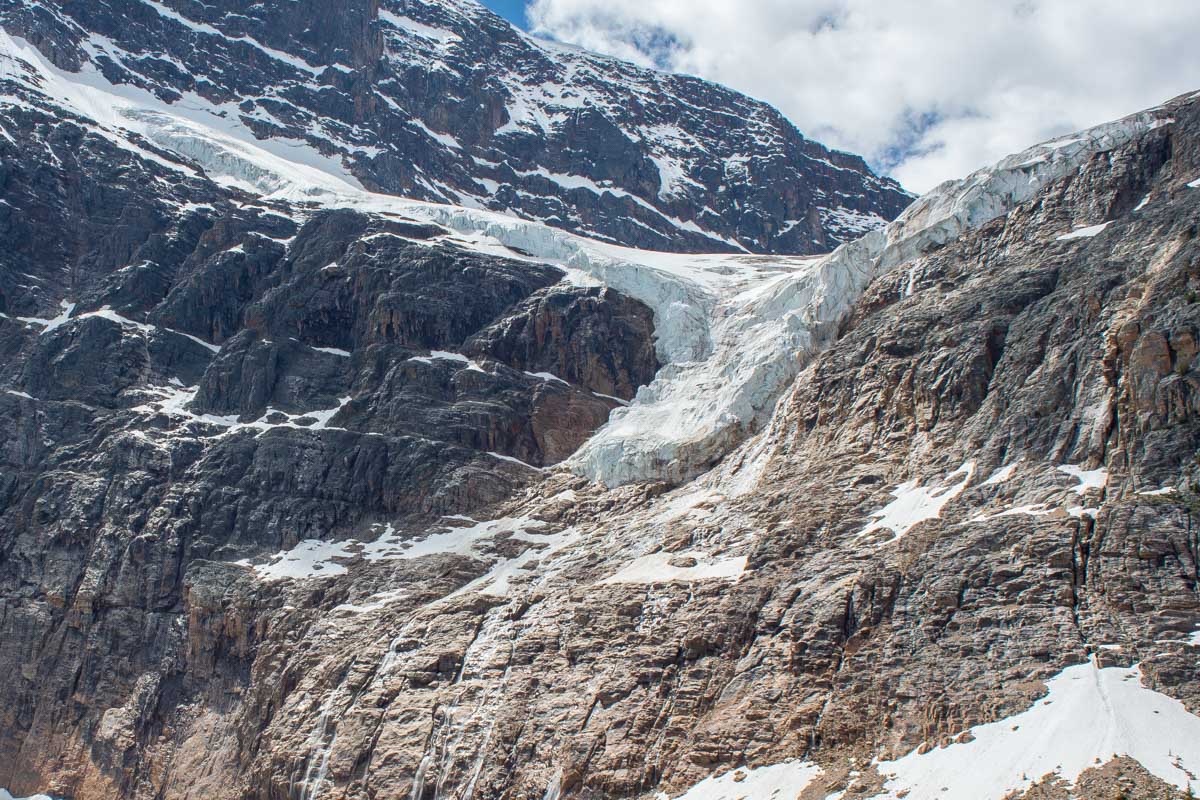 Close up of Edith Cavell Glacier in Jasper National Park