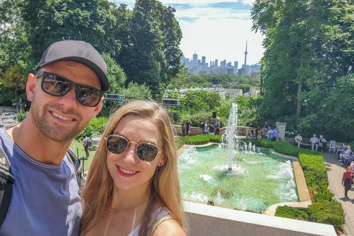 Daniel and Bailey take a selfie at Casa Loma in Toronto