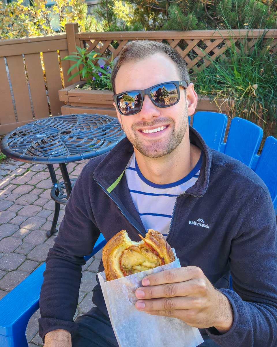 Daniel at Le Fournil Bakery in Canmore, Alberta