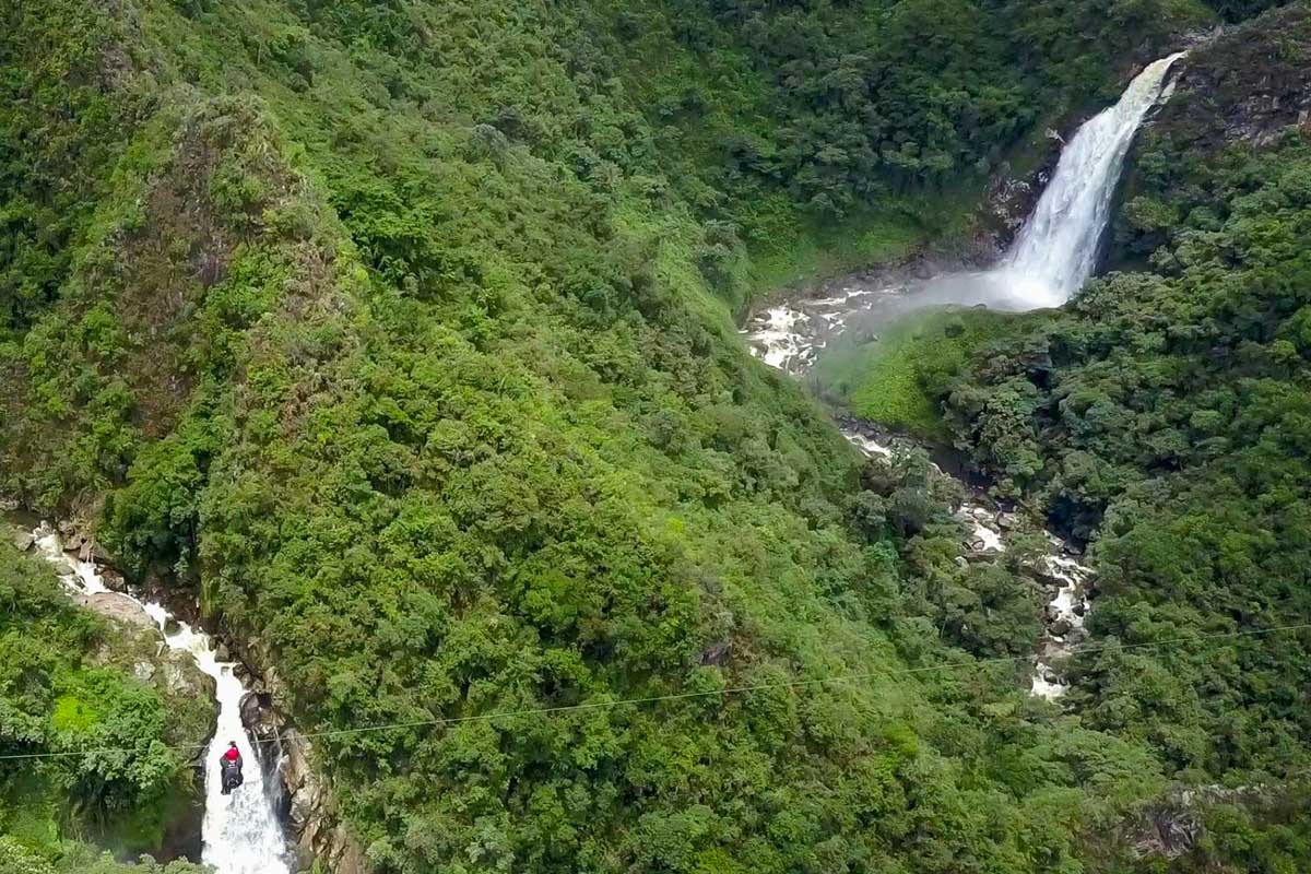 Ecoadventure Medellin ziplining tour with waterfalls