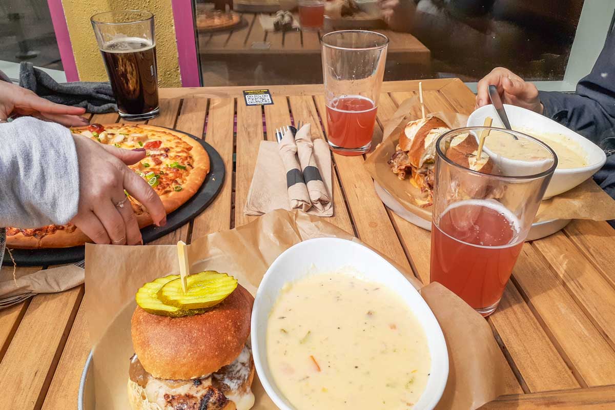 Food and Drinks at Grizzly Paw Brewing in Canmore