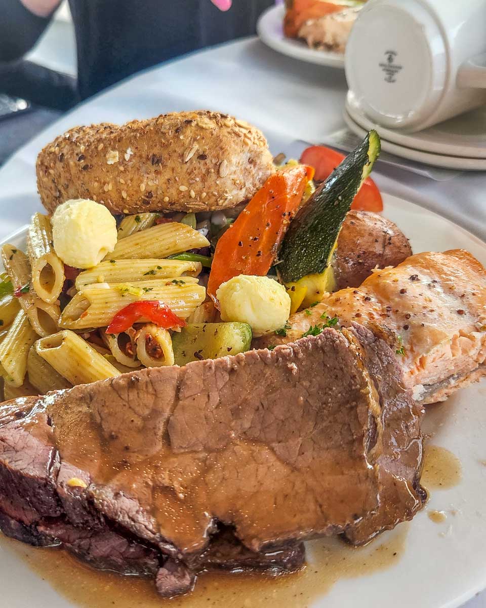 Food from the Buffet on a sunset cruise in Vancouver