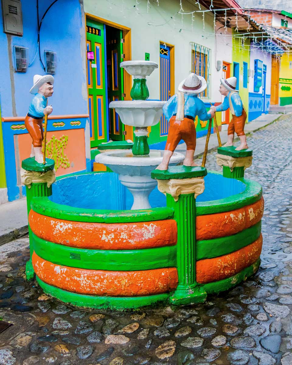 Fountain in Guatape, Colombia