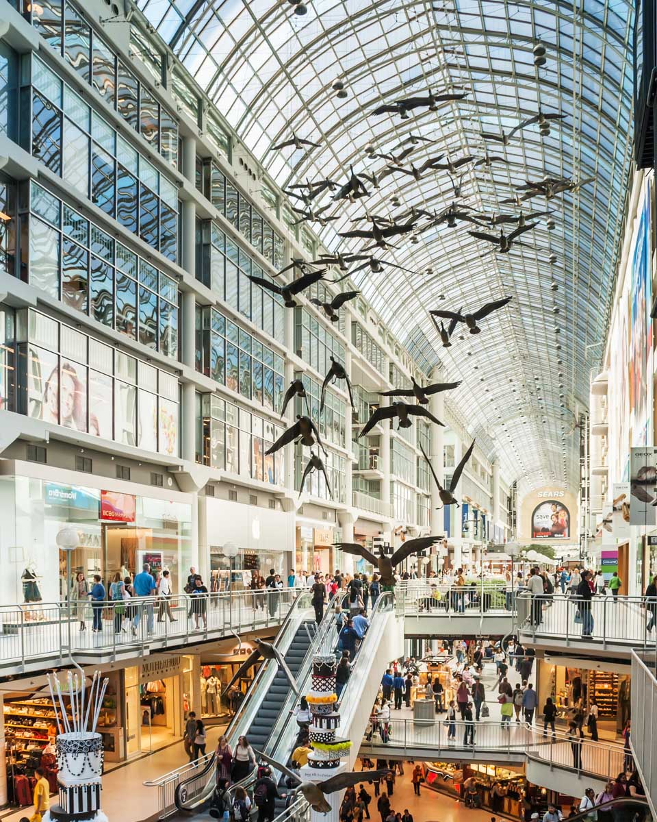 Inside of the Eaton Center in Toronto