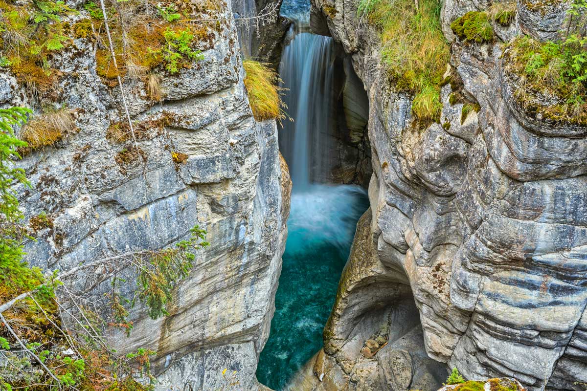 Lower waterfall at Johnston Canyon along the Bow Valley Parkway