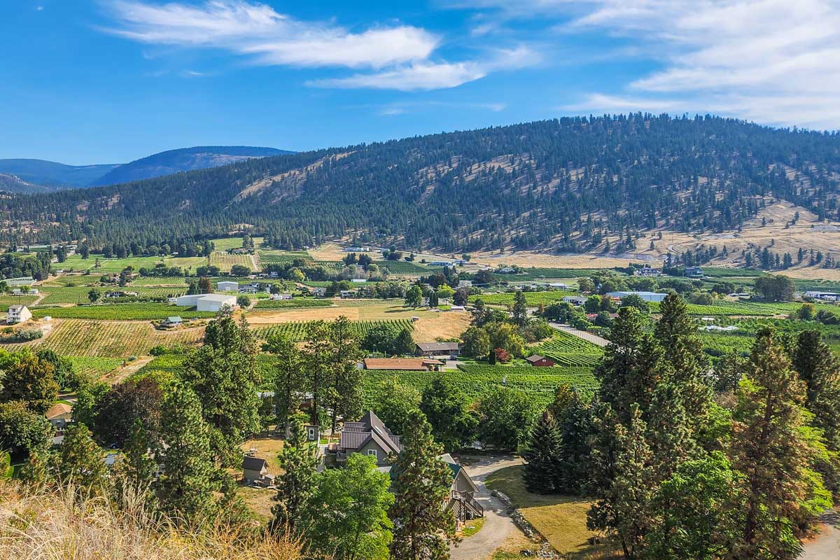 Scenic view over the wineries in Naramata Bench, Penticton
