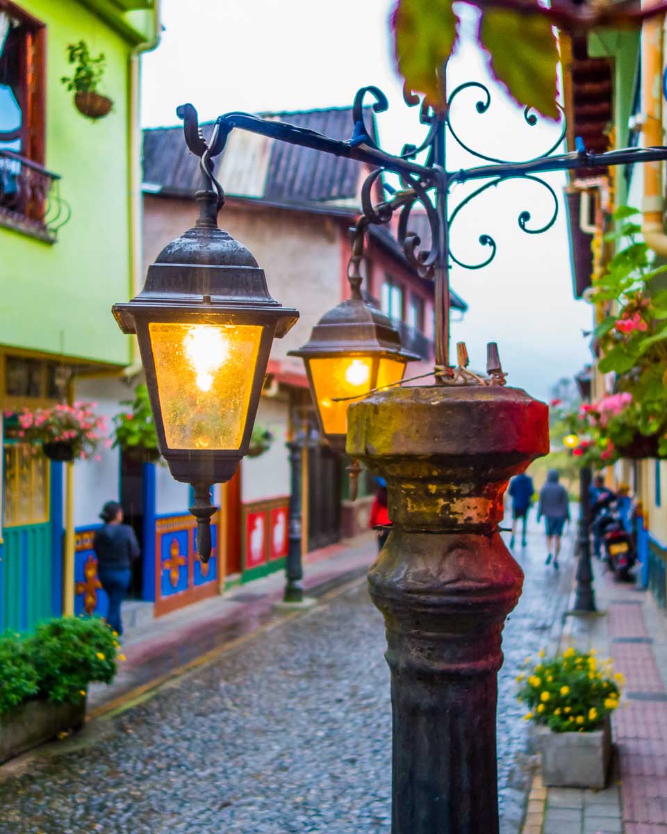 Street light in Guatape, Colombia