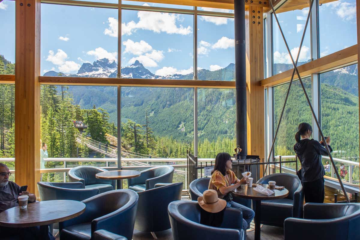 View from inside the Marketplace Eatery on the Sea to Sky Gondola