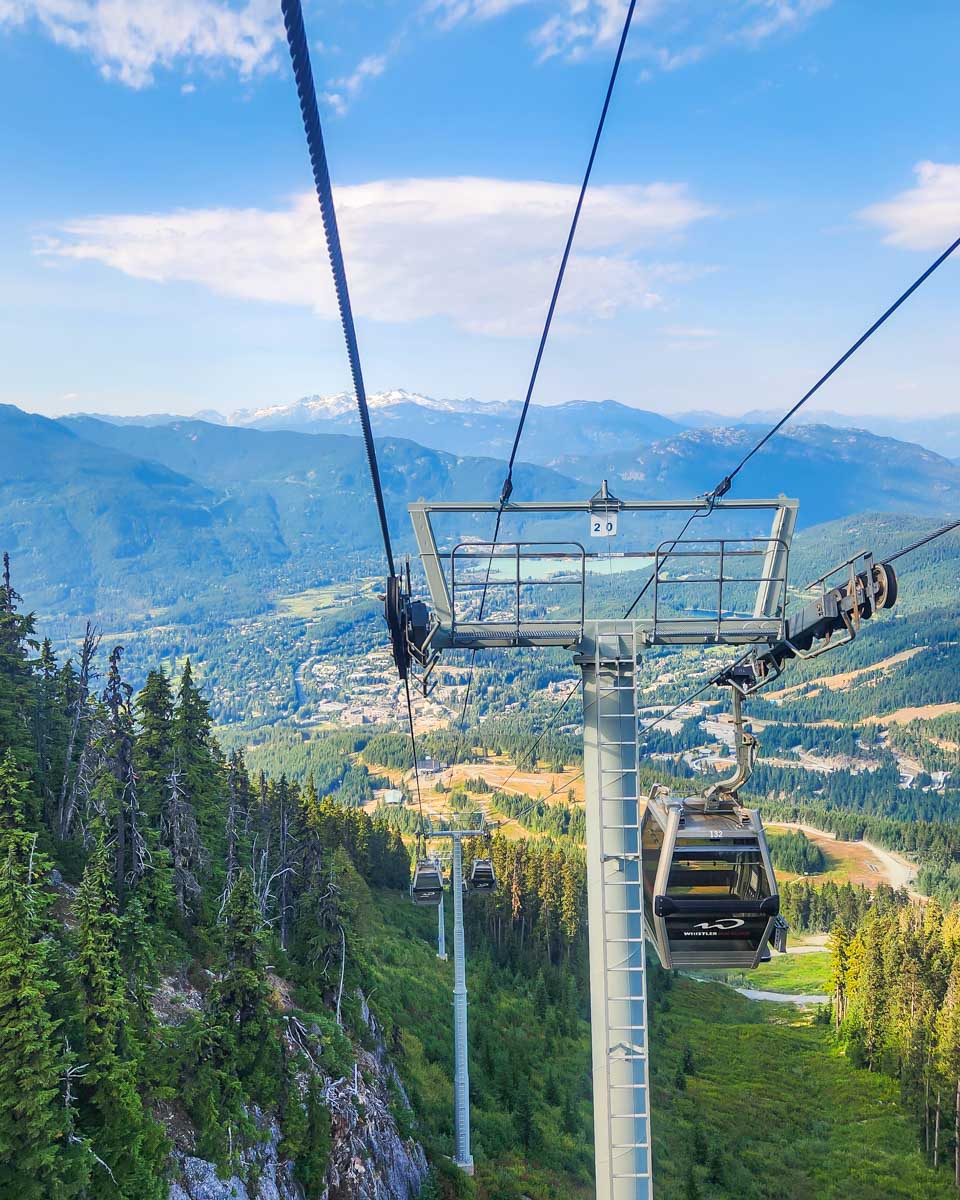 Views of Whistler town from the gondola