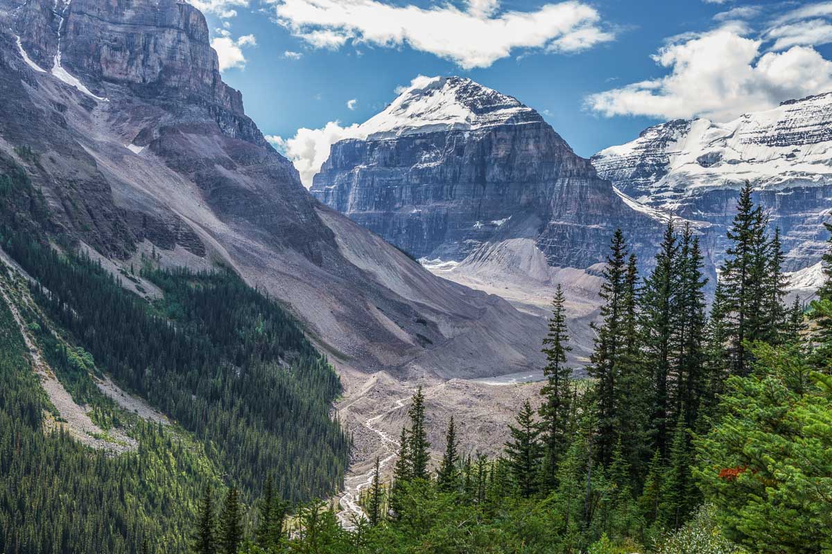 Views of the Plain of Six Glacier in Lake Louise