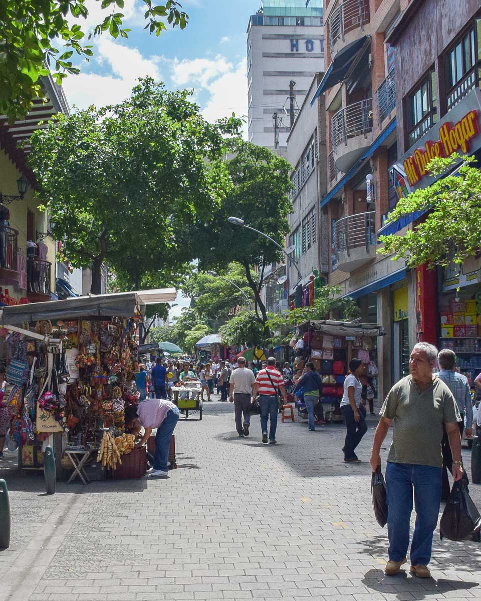 Wandering downtown Medellin on a free walking tour
