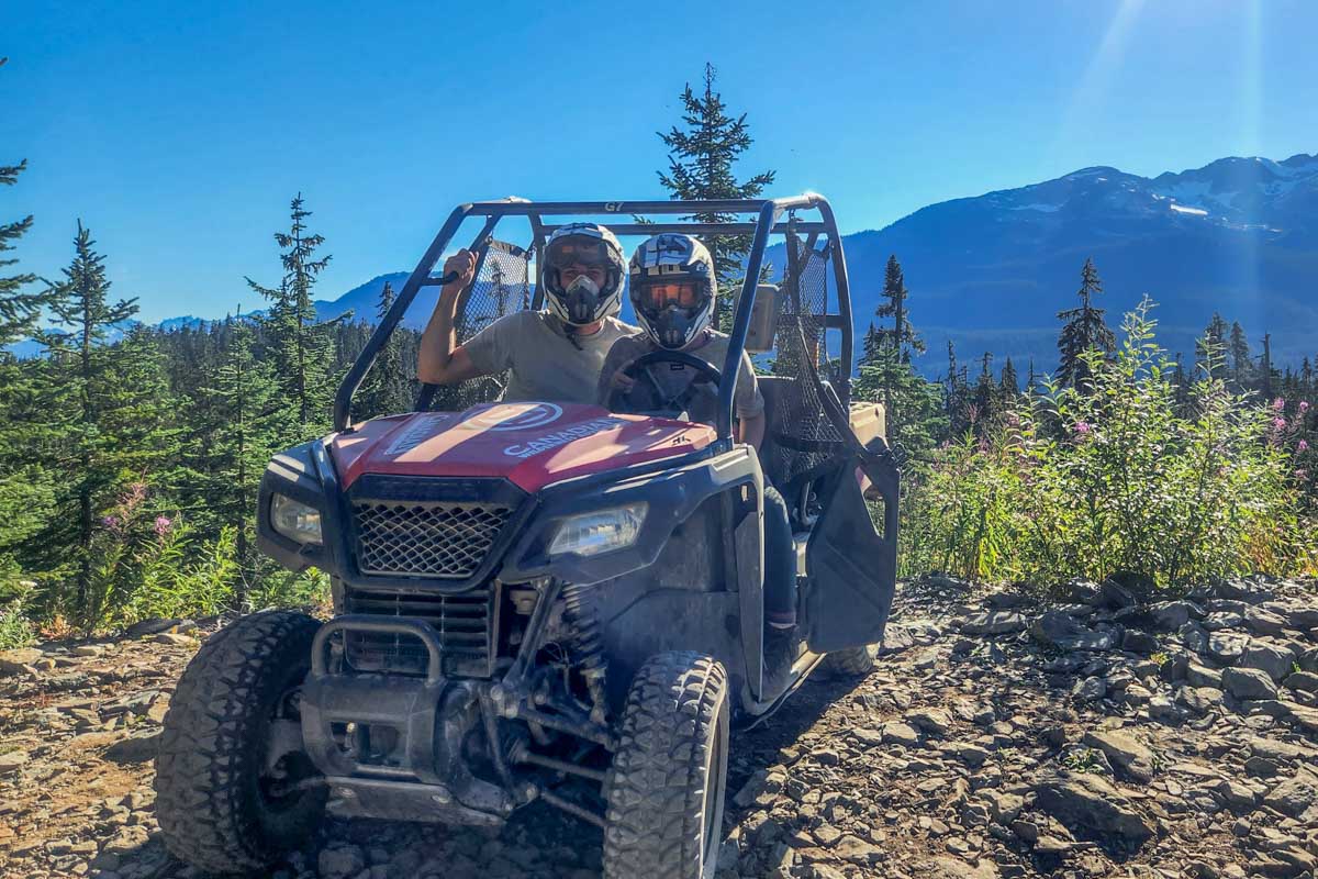 Daniel and Bailey in an ATV in Whistler