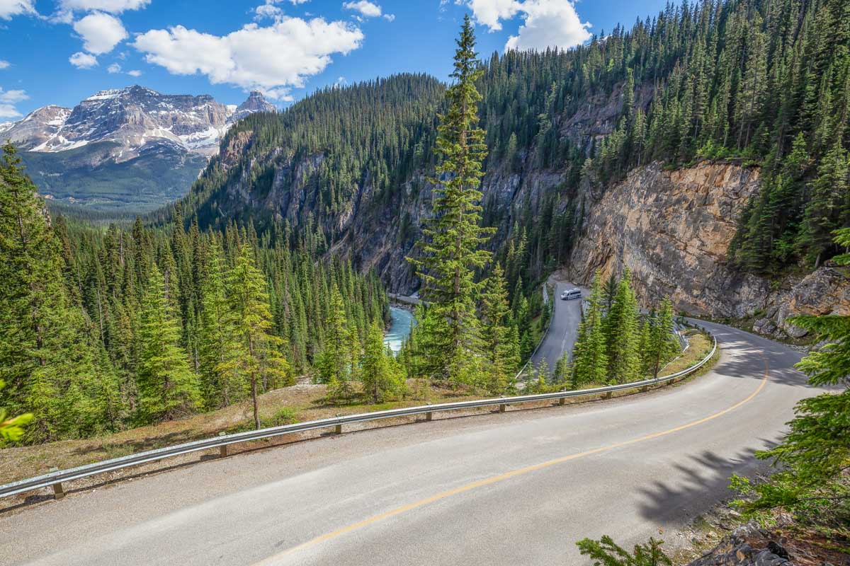 A scenic road through Yoho National Park, Canada