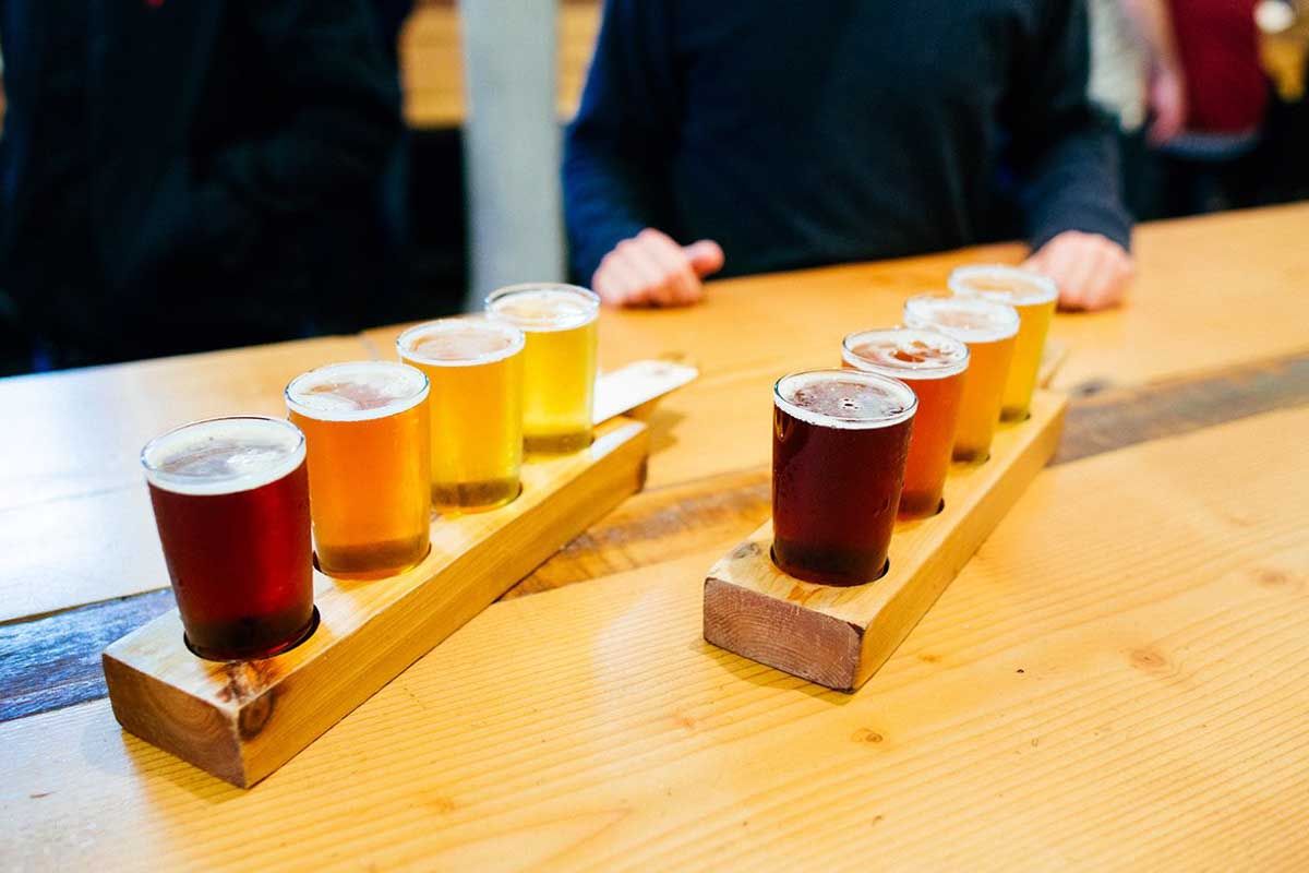 Beer tasters at Brassneck Brewing Vancouver