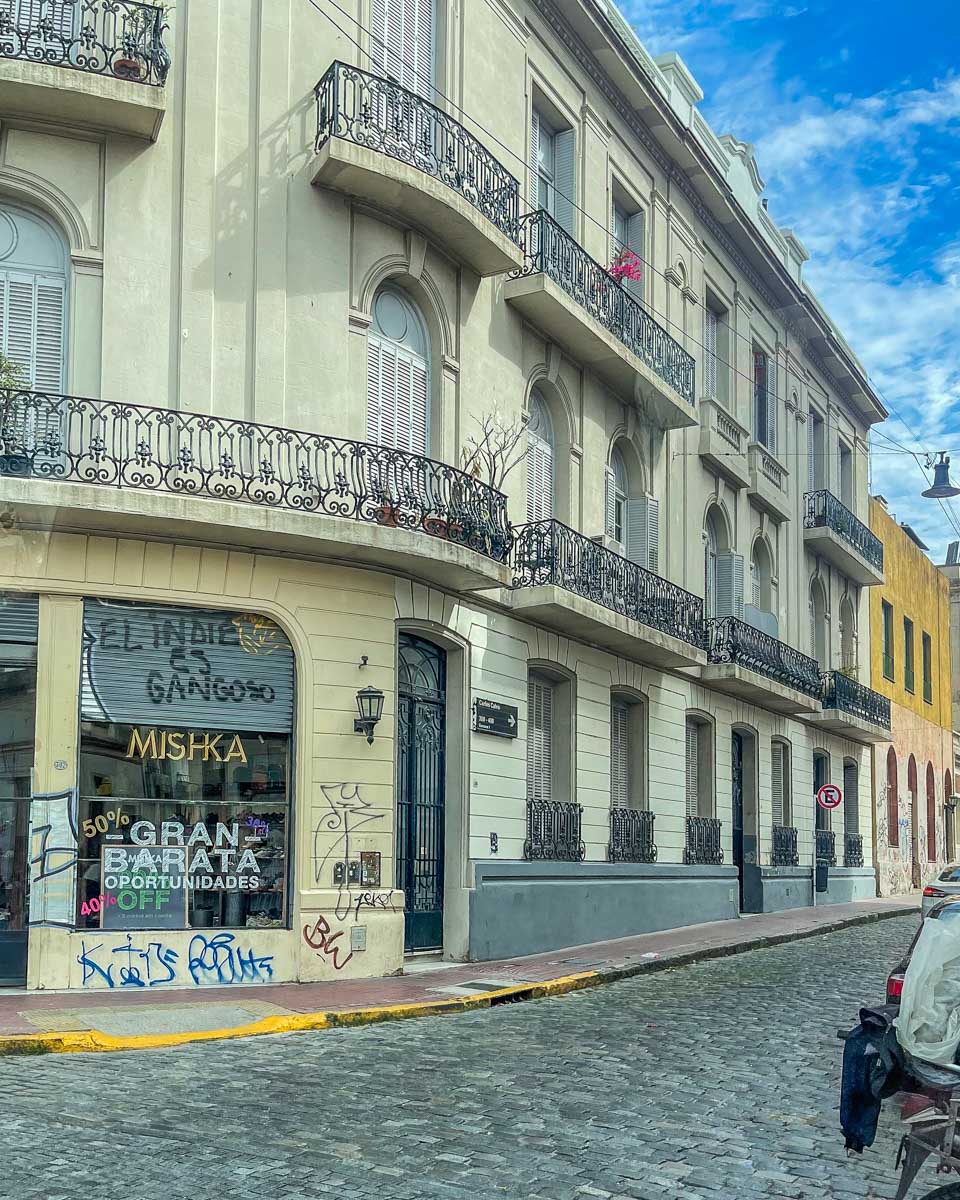 Colonial Street in Buenos Aires, Argentina
