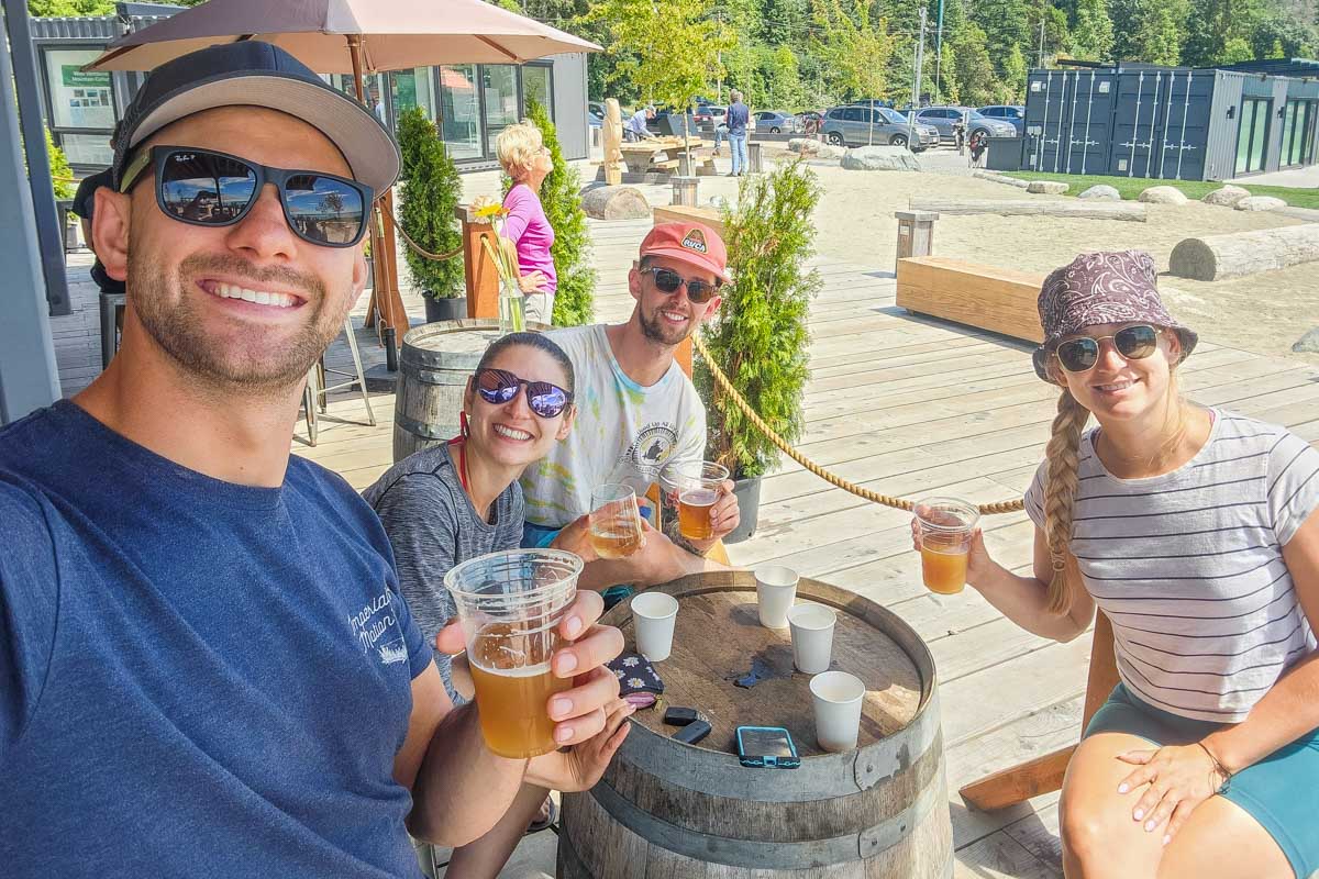 Daniel and Bailey enjoy some craft beer in Vancouver